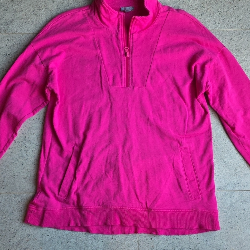 Talbots Fuchsia Quarter-Zip Sweatshirt - Picture 7 of 7